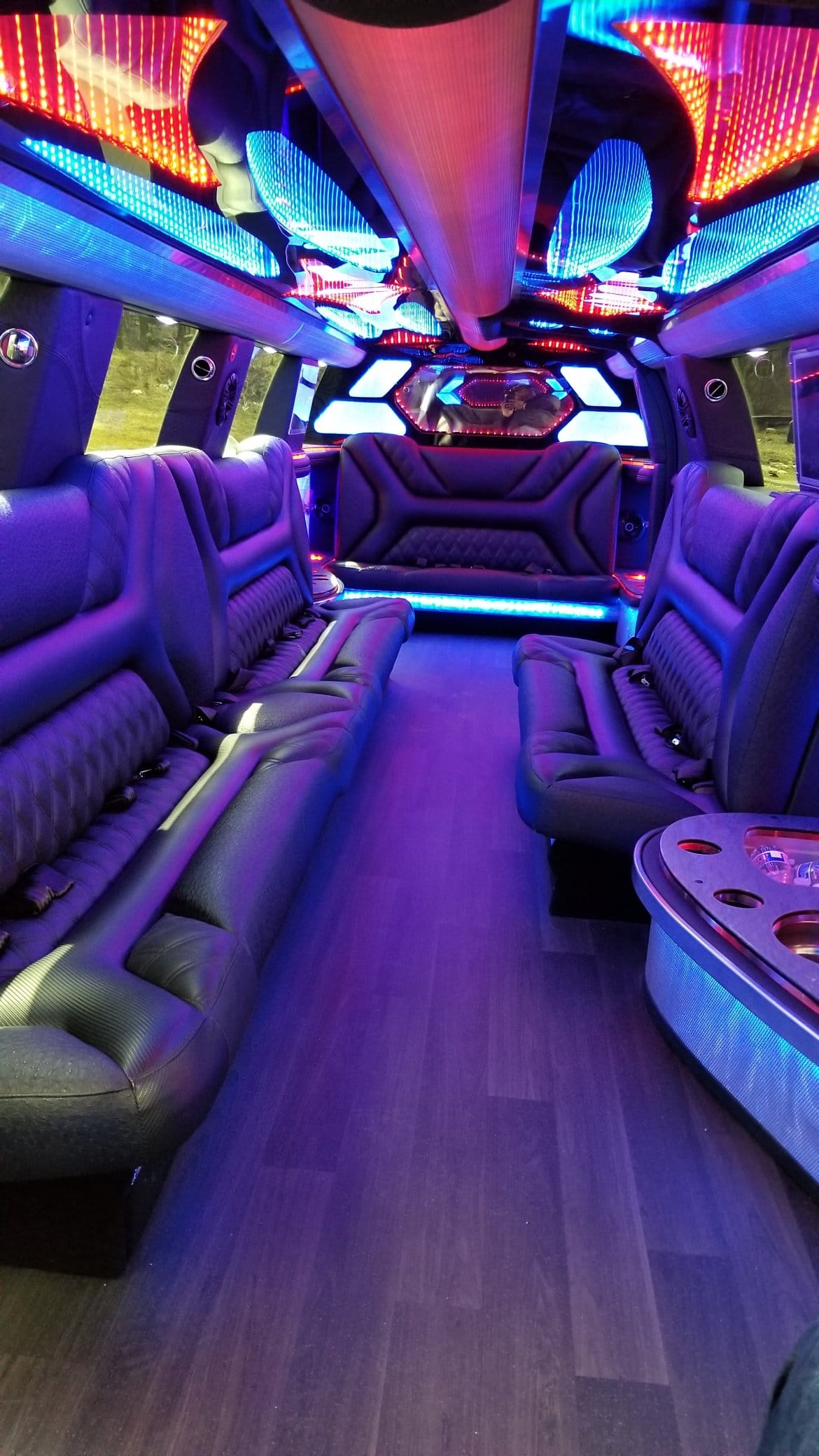 luxury party bus with neon light