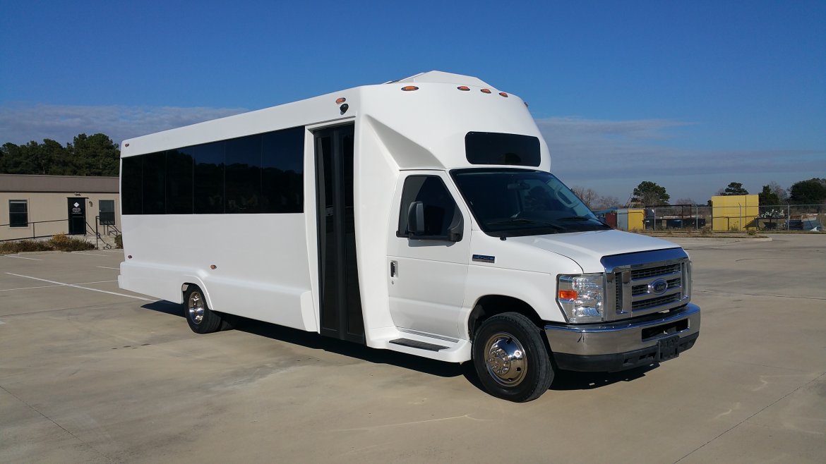 white 24 seater party bus