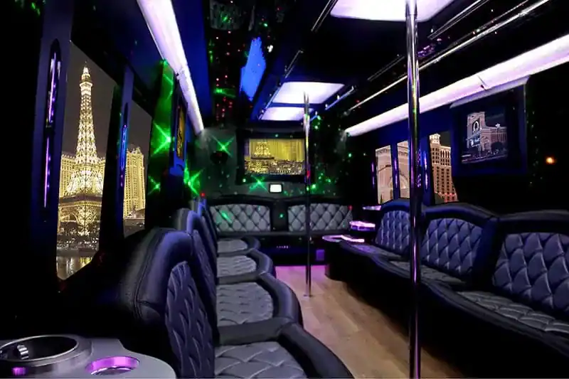 Moonlight Limo party bus interior Bergen County NJ